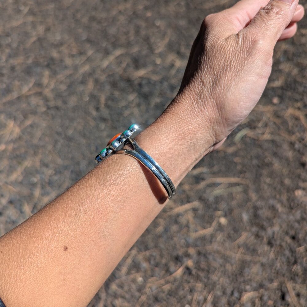 Genuine Navajo Cuff Bracelet Turquoise Handmade Native American Jewelry sz 6.75* - Picture 8 of 11